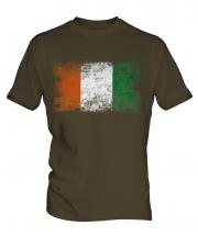 Ivory Coast Distressed Flag Mens T-Shirt