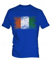 Ivory Coast Distressed Flag Mens T-Shirt