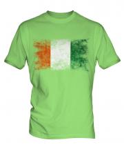Ivory Coast Distressed Flag Mens T-Shirt