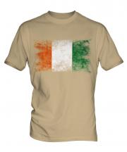 Ivory Coast Distressed Flag Mens T-Shirt