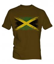 Jamaica Distressed Flag Mens T-Shirt