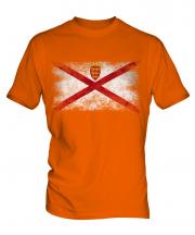 Jersey Distressed Flag Mens T-Shirt