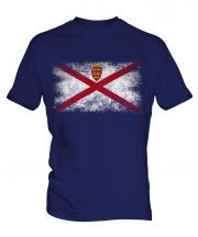 Jersey Distressed Flag Mens T-Shirt