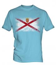 Jersey Distressed Flag Mens T-Shirt
