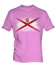 Jersey Distressed Flag Mens T-Shirt