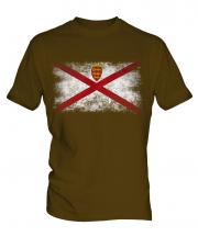 Jersey Distressed Flag Mens T-Shirt