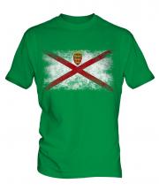 Jersey Distressed Flag Mens T-Shirt