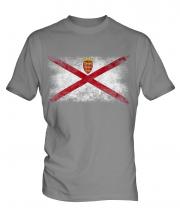 Jersey Distressed Flag Mens T-Shirt