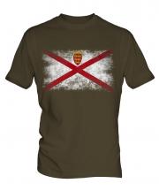 Jersey Distressed Flag Mens T-Shirt