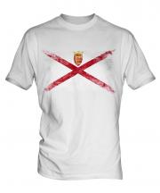 Jersey Distressed Flag Mens T-Shirt