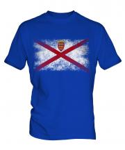 Jersey Distressed Flag Mens T-Shirt