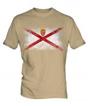 Jersey Distressed Flag Mens T-Shirt