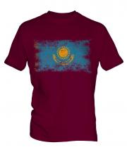 Kazakhstan Distressed Flag Mens T-Shirt