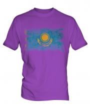 Kazakhstan Distressed Flag Mens T-Shirt