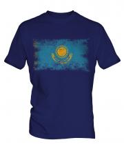Kazakhstan Distressed Flag Mens T-Shirt
