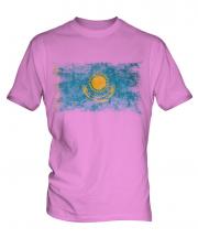 Kazakhstan Distressed Flag Mens T-Shirt