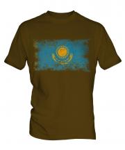 Kazakhstan Distressed Flag Mens T-Shirt
