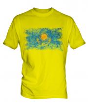 Kazakhstan Distressed Flag Mens T-Shirt