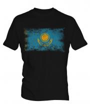 Kazakhstan Distressed Flag Mens T-Shirt