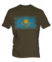Kazakhstan Distressed Flag Mens T-Shirt