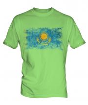 Kazakhstan Distressed Flag Mens T-Shirt