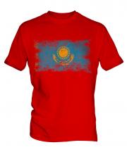 Kazakhstan Distressed Flag Mens T-Shirt
