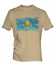 Kazakhstan Distressed Flag Mens T-Shirt