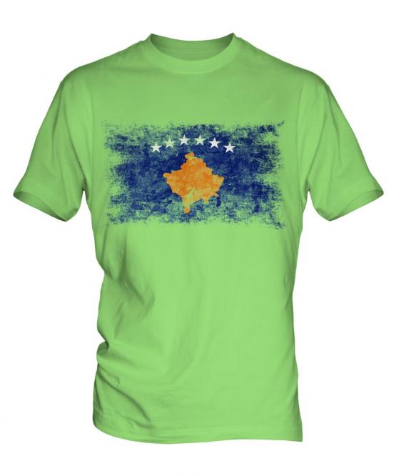 Kosovo Distressed Flag Mens T-Shirt