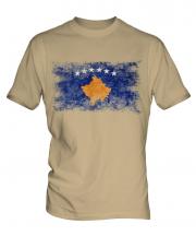 Kosovo Distressed Flag Mens T-Shirt