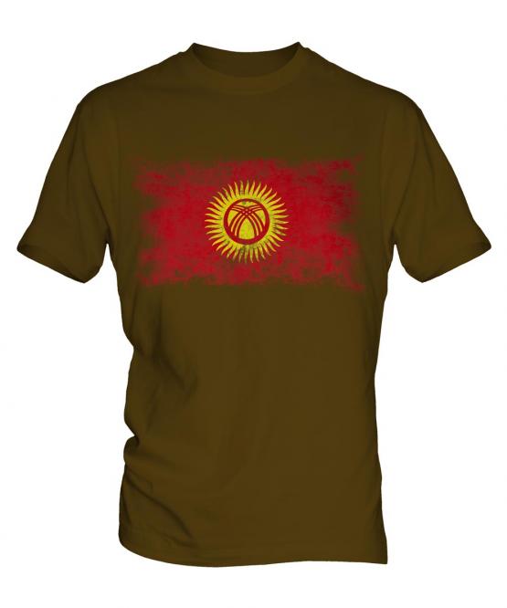 Kyrgyzstan Distressed Flag Mens T-Shirt