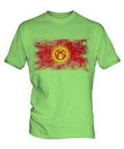 Kyrgyzstan Distressed Flag Mens T-Shirt