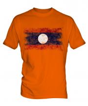Laos Distressed Flag Mens T-Shirt