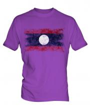 Laos Distressed Flag Mens T-Shirt