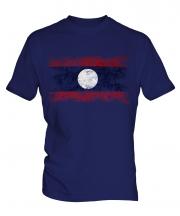 Laos Distressed Flag Mens T-Shirt