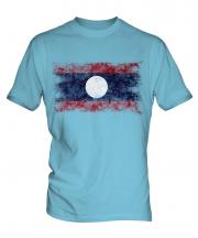 Laos Distressed Flag Mens T-Shirt