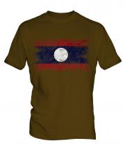 Laos Distressed Flag Mens T-Shirt