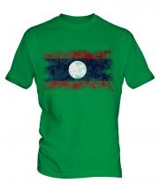 Laos Distressed Flag Mens T-Shirt