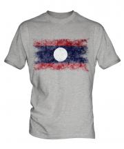 Laos Distressed Flag Mens T-Shirt