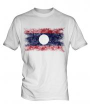 Laos Distressed Flag Mens T-Shirt