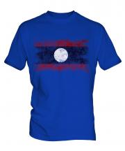Laos Distressed Flag Mens T-Shirt