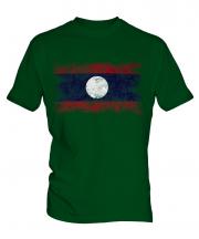 Laos Distressed Flag Mens T-Shirt