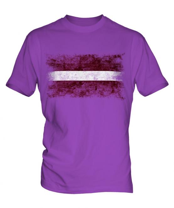 Latvia Distressed Flag Mens T-Shirt