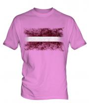 Latvia Distressed Flag Mens T-Shirt