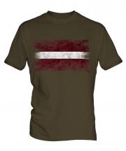 Latvia Distressed Flag Mens T-Shirt