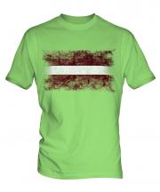 Latvia Distressed Flag Mens T-Shirt