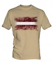 Latvia Distressed Flag Mens T-Shirt