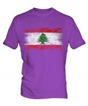 Lebanon Distressed Flag Mens T-Shirt