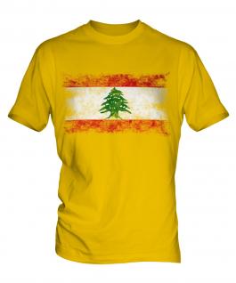 Lebanon Distressed Flag Mens T-Shirt