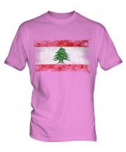 Lebanon Distressed Flag Mens T-Shirt