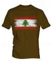 Lebanon Distressed Flag Mens T-Shirt